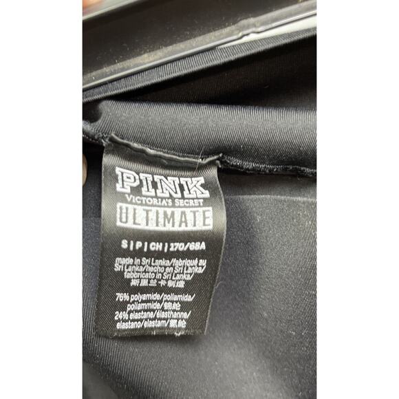 Victoria's Secret Pink Legging Womens small Bonded Crop Black Spellout - Picture 7 of 7